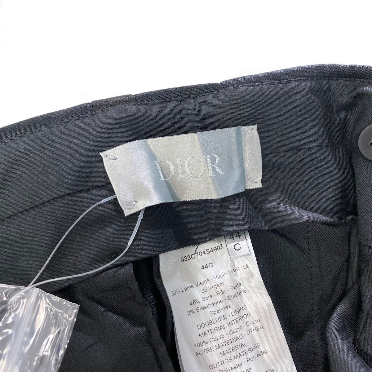 21j15 【未使用】 DIOR HOMME ディオール オム サイドライン スラックスパンツ ストレッチ 933C704S4902 サイズ44C ブラック メンズ フォーマルu02t
