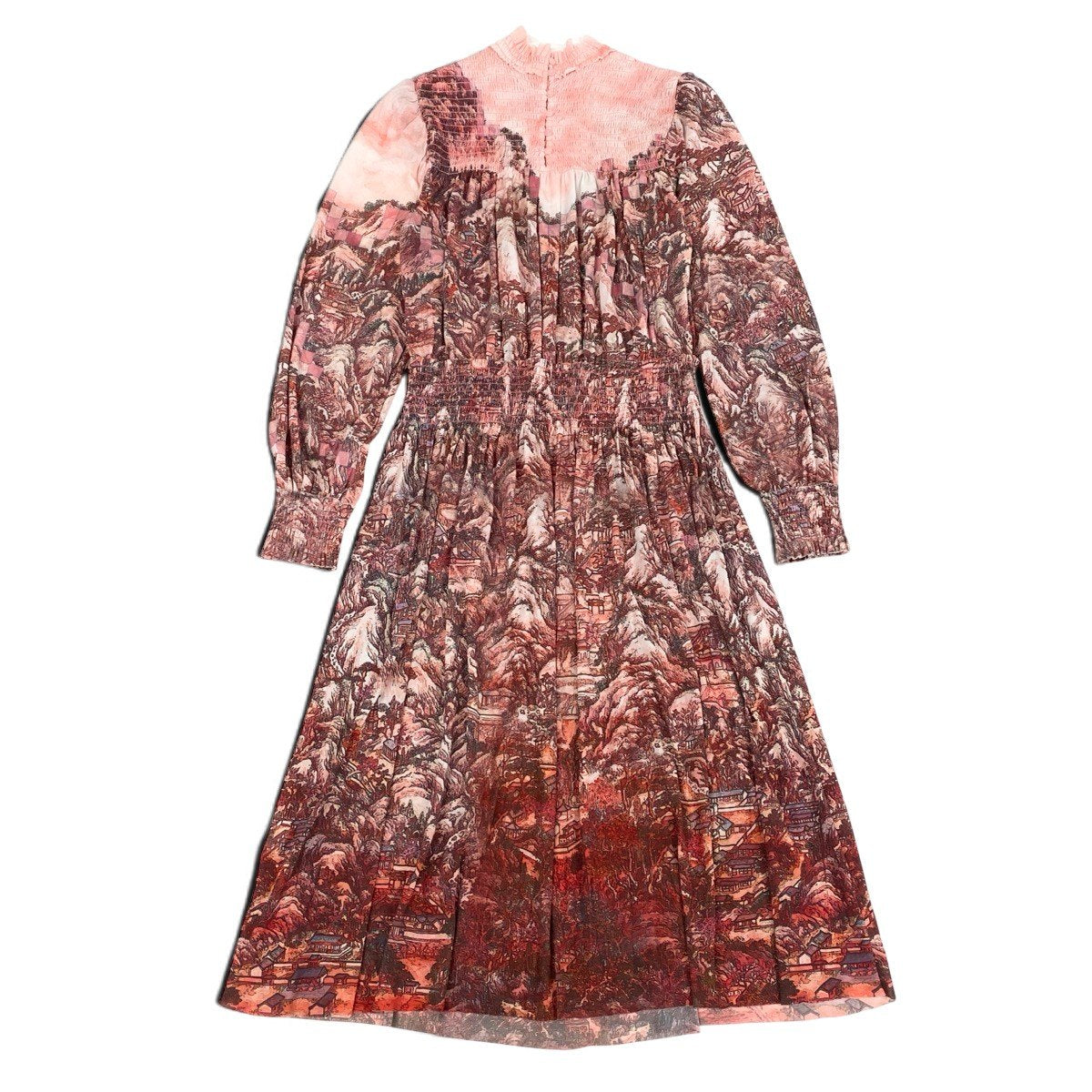 Ah28 VIVIENNE TAM Power Net Landscape Print Dress Size 38 Women'sk02i