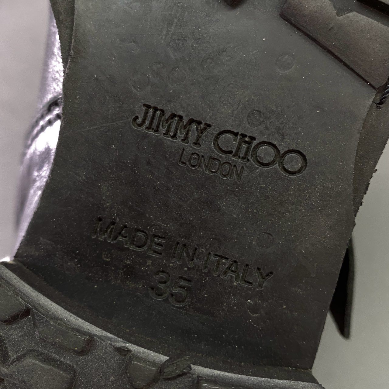 3a5 JIMMY CHOO ジミーチュウ スタースタッズ ベルトブーツ 35 ブラック レザー ブーティ シューズ イタリア製