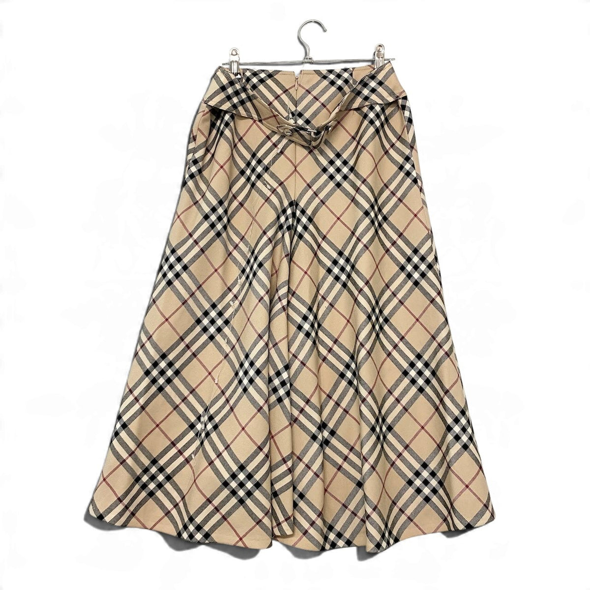 45j15 BURBERRY LONDON バーバリー ノバチェック スカート サイズ36 ベージュ Nova Check Skirtt18r
