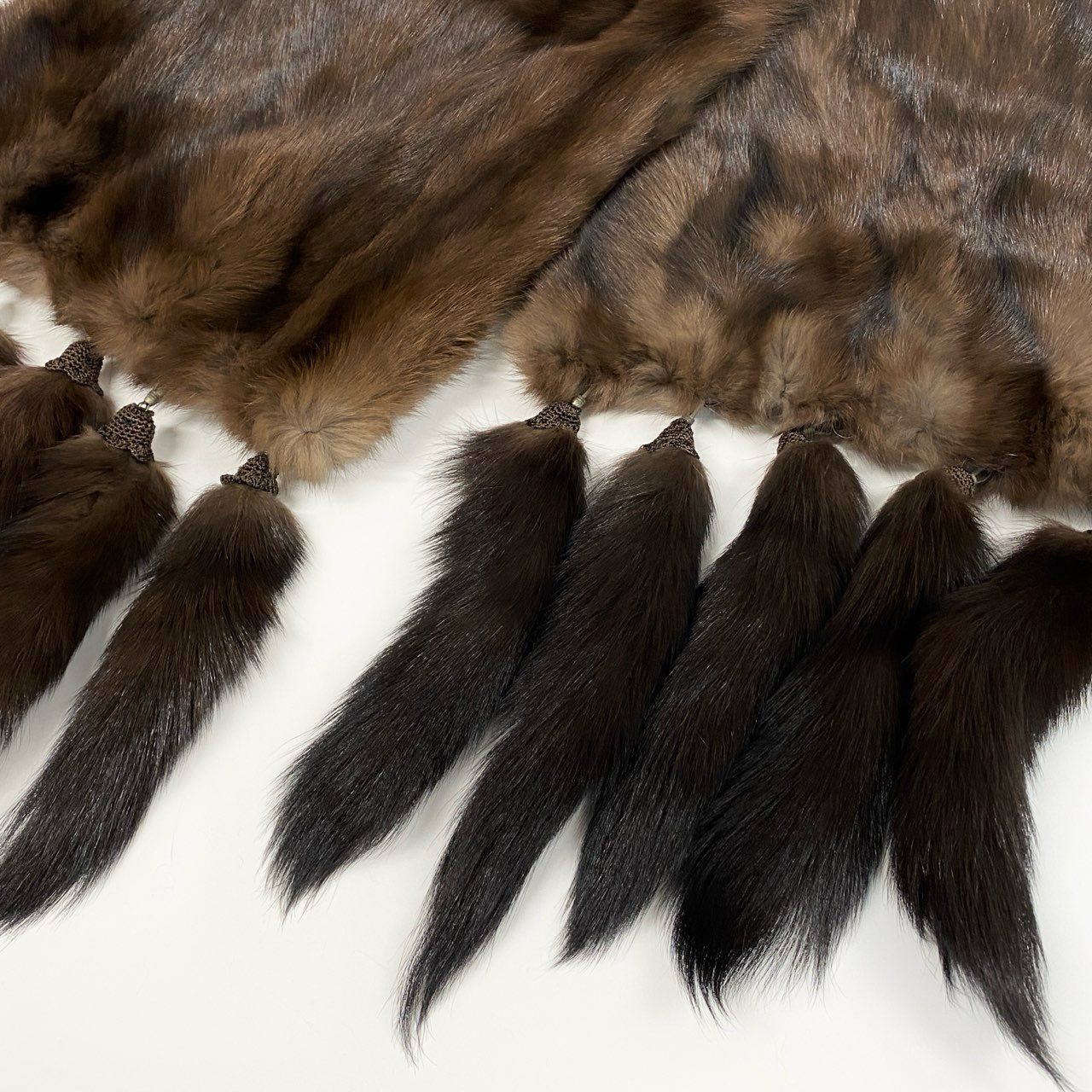 14a15 ロシアンセーブル 大判 ティペット ブラウン 最高級毛皮 マフラー Russian Sable Fur リアルファーt18r