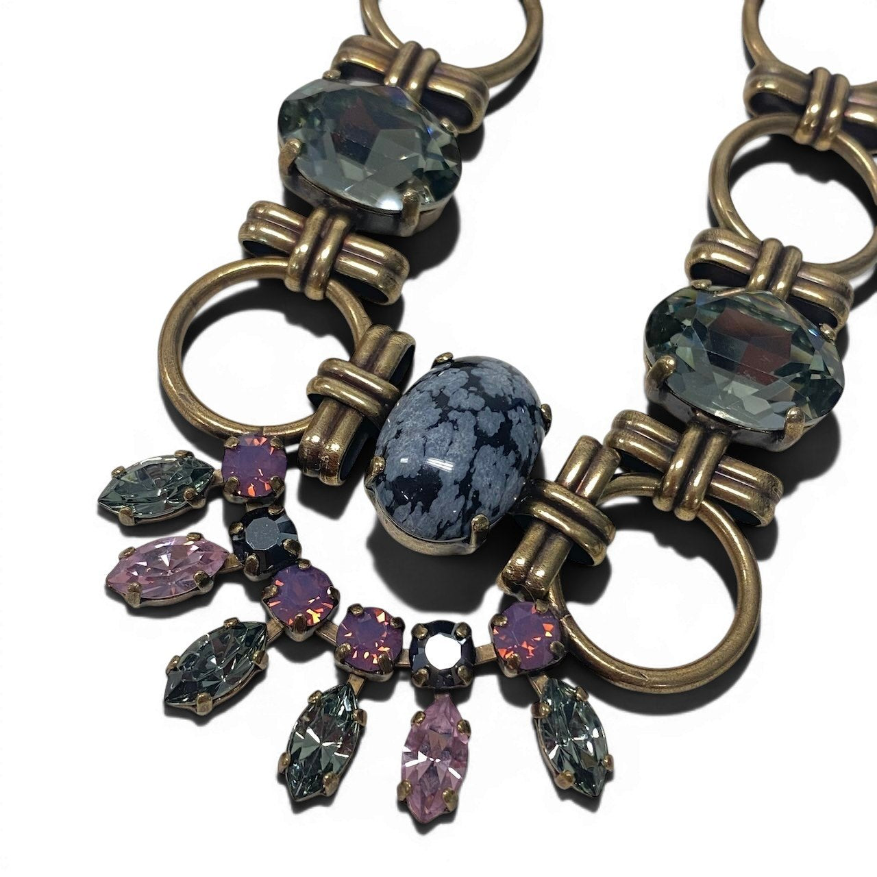 g16② 《 3点セット 》 Mariana マリアナ 天然石 × クリスタル ビジューネックレス アクセサリー ジュエリー アンティークt18r