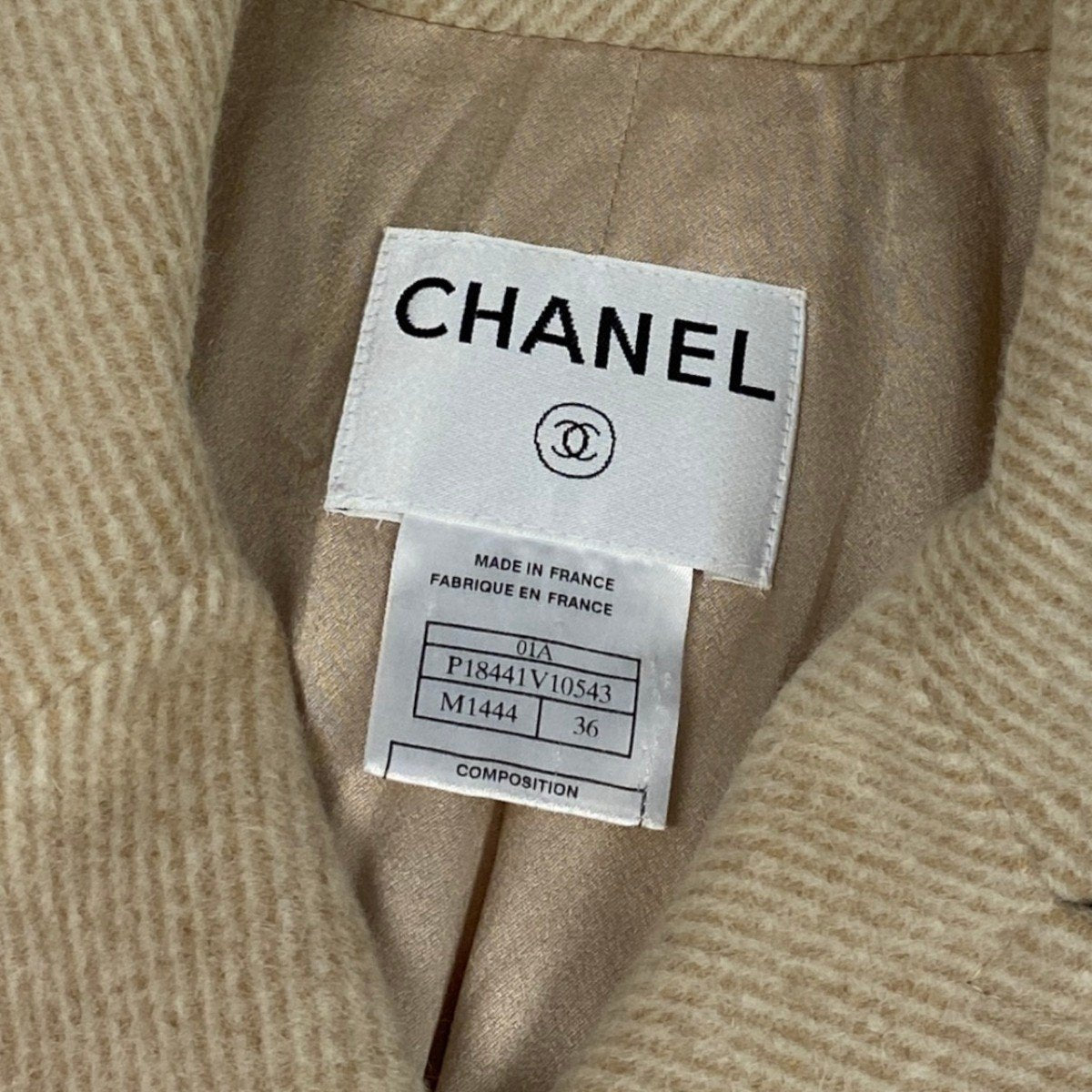i22 CHANEL シャネル 01A カシゴラブレンド ロングコート Cashgota Blend Long Coat P18441 Size36 ベージュt18r