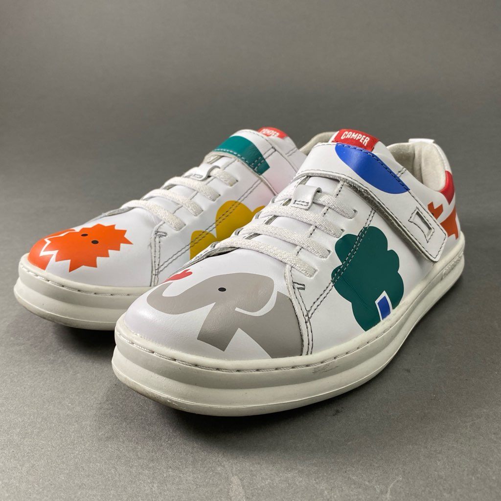 4e16【極美品】CAMPER カンペール Runner ランナー 伊勢丹限定 鈴木マサル コラボ レザースニーカー 35 ホワイト レディース 靴