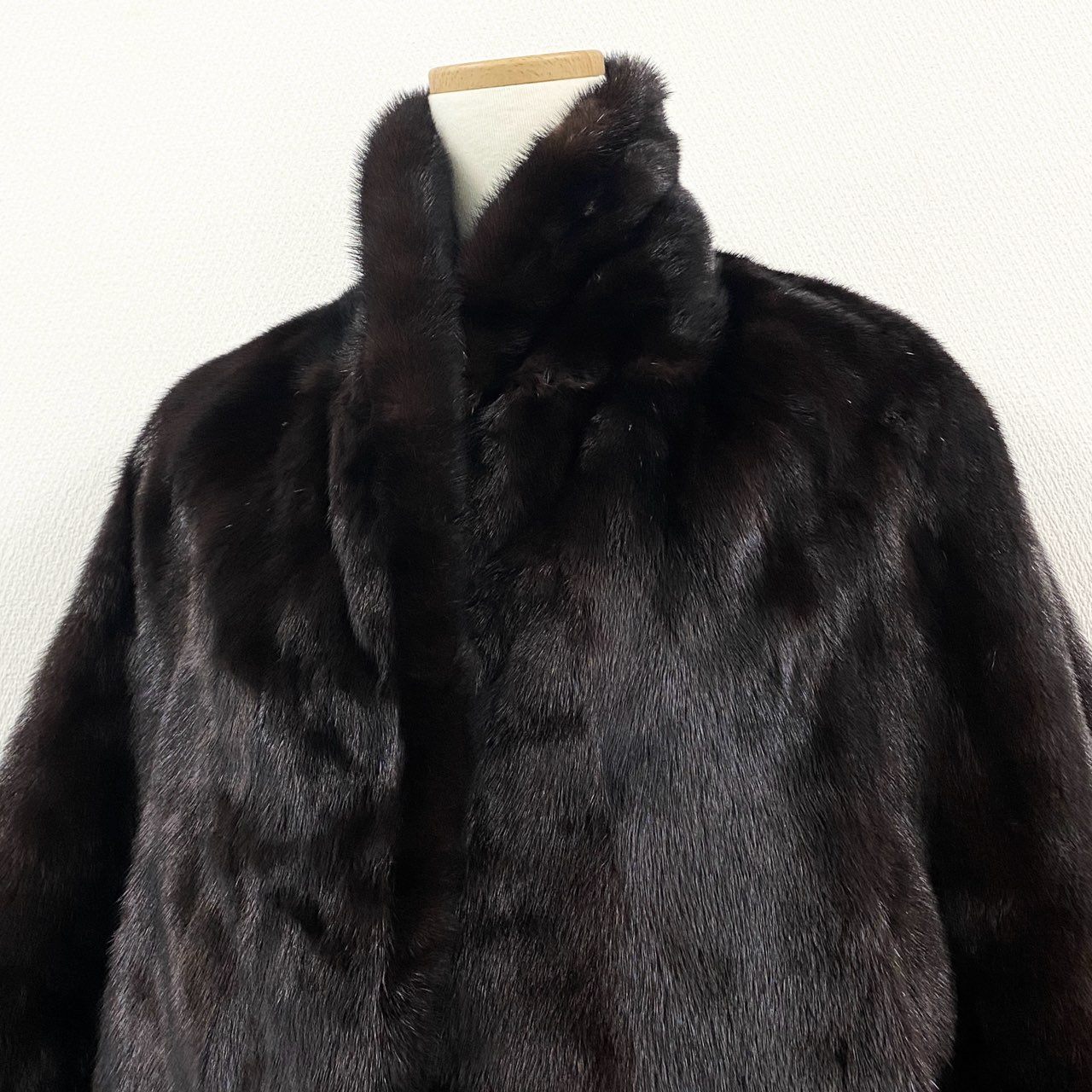 49k19 マホガニーミンク ケープ ポンチョ ダークブラウン 本毛皮 MINK FUR リアルファー コート ショール 羽織t18r
