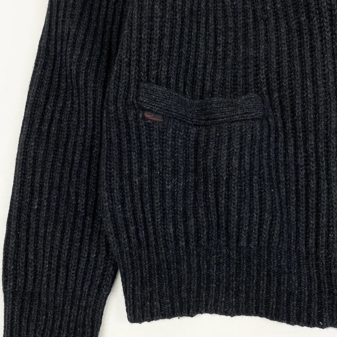 87l20 Papas パパス ニットブルゾン ジャケット カーディガン ミドルゲージ L グレー メンズu02t