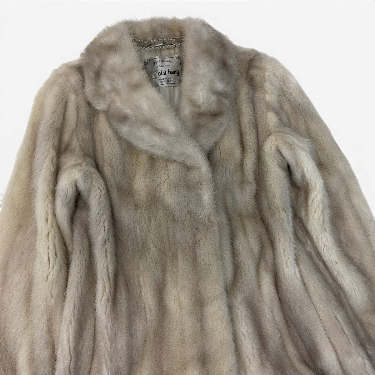 40g13 SAGA MINK サガミンク 毛皮コート 超ロングコート 110cm パールミンク 最高級本毛皮  ホワイト系 MINK FUR レディースu02t