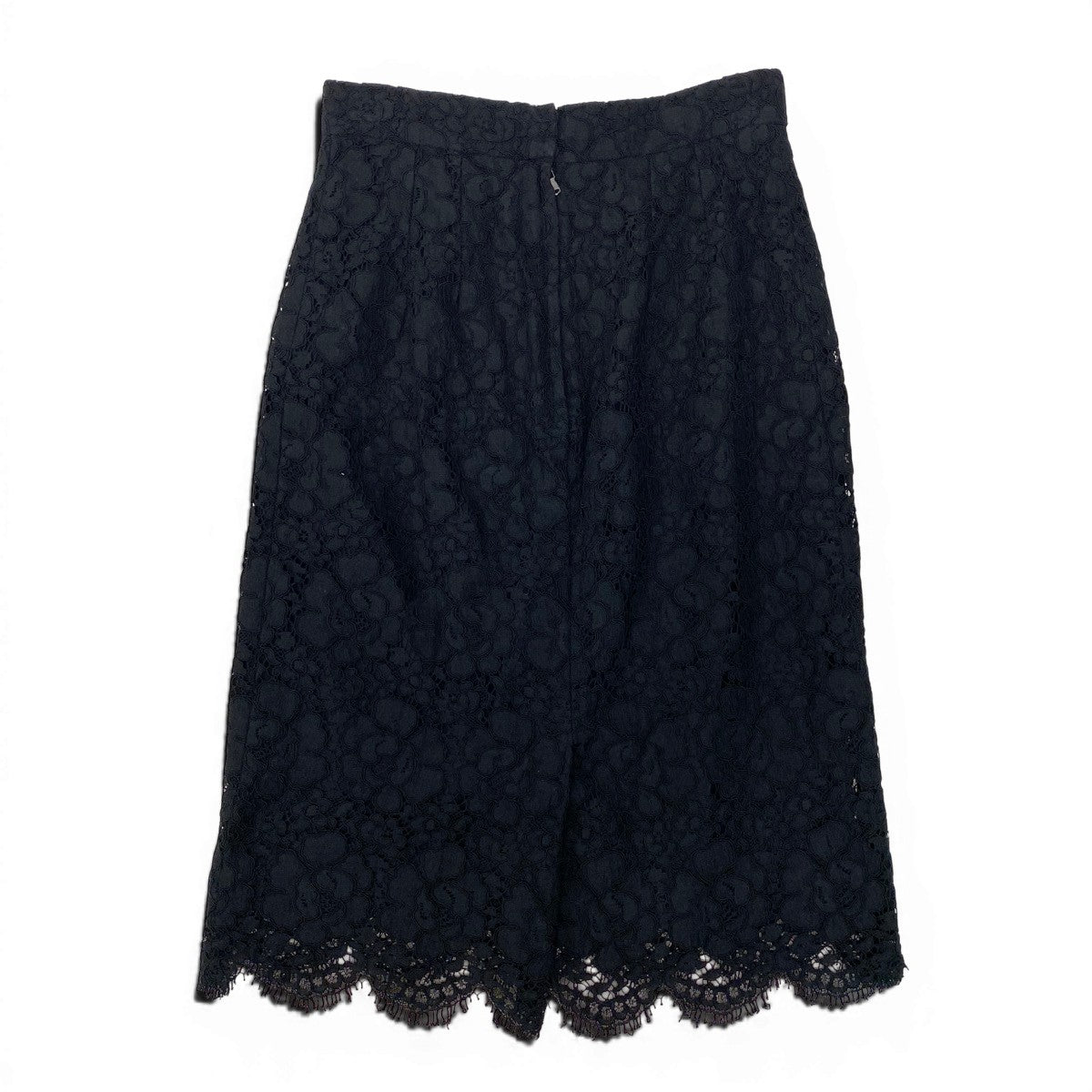 31g29 DOLCE＆GABBANA ドルチェアンドガッバーナ 総レーススカート タイトスカート 花柄レース バックジップ イタリア製 38 ブラック レディース 女性用u02t