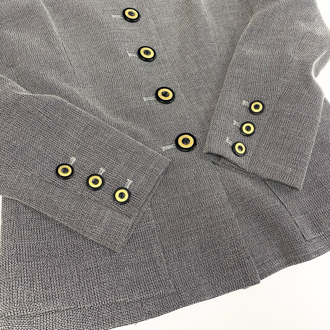 31b12 Mademoiselle Dior マドモアゼルディオール スカートセットアップ テーラードジャケット プリーツスカート Mサイズ グレー レディース 女性用u02t