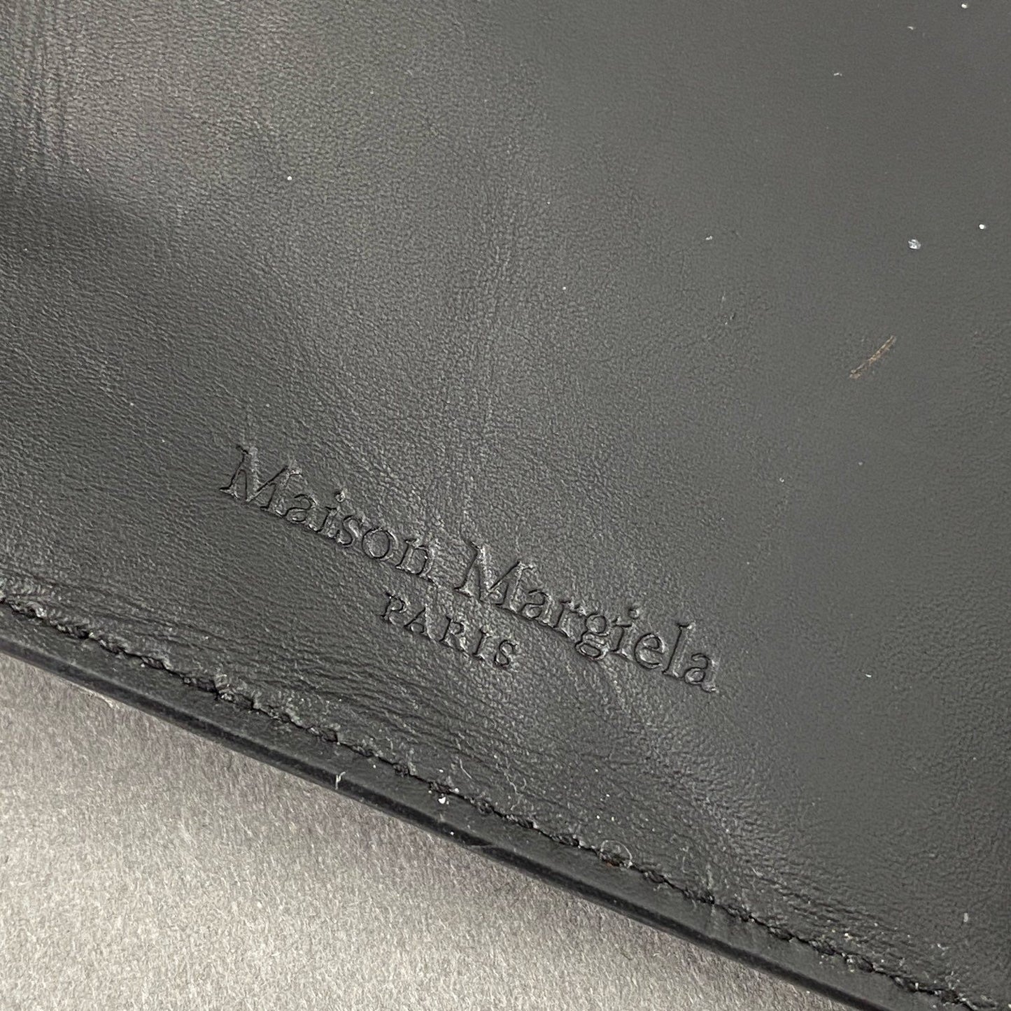 g28 Maison Margiela メゾンマルジェラ 二つ折り財布 マネークリップ コインケース 服飾 小物 ブラック レザー