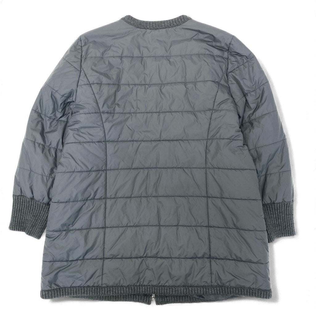 81L15 【美品】Leilian レリアン 中綿キルティングジャケット ナイロンジャケット コート アウター 17+サイズ グレー  レディースu02t