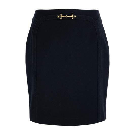 Eb9《美品》 GUCCI グッチ ホースビット金具 タイトスカート 膝丈スカート 38 ブラック レディースk02i