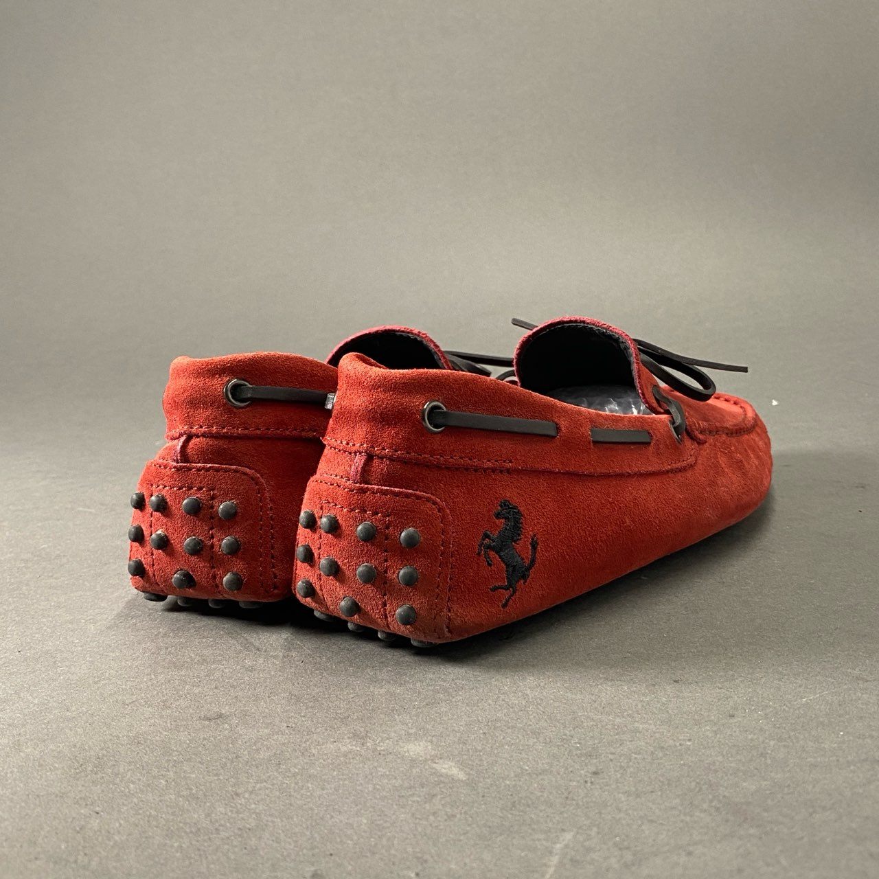 3d3 TOD'S Ferrari トッズ フェラーリ イタリア製 ドライビングシューズ モカシン ローファー スリッポン 7 レッド スエード MADE IN ITALY