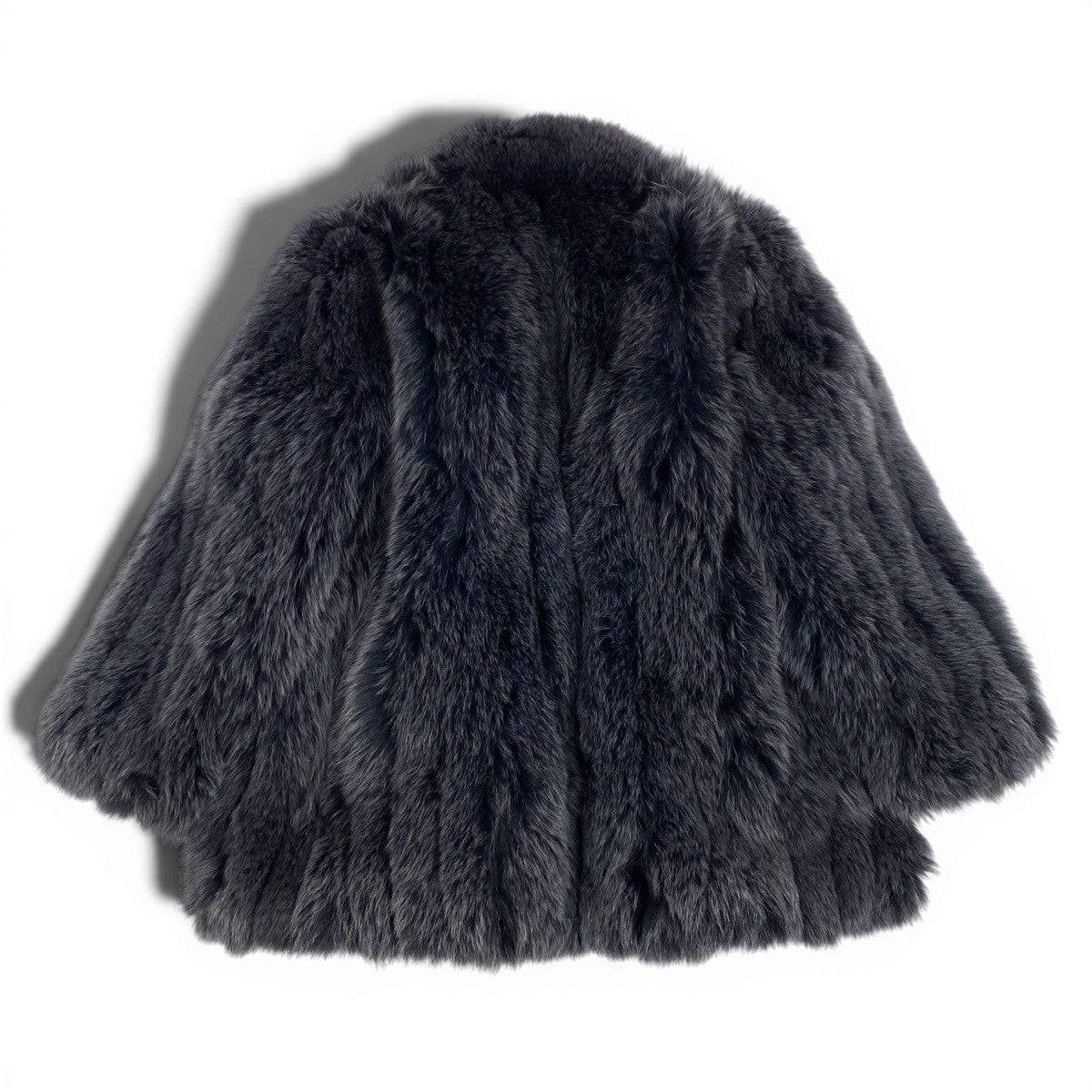 52f10 SAGA FOX サガフォックス 金サガ 最高級 染めフォックスファーコート サイズF ブラック 本毛皮 Fox Fur Coatt18r
