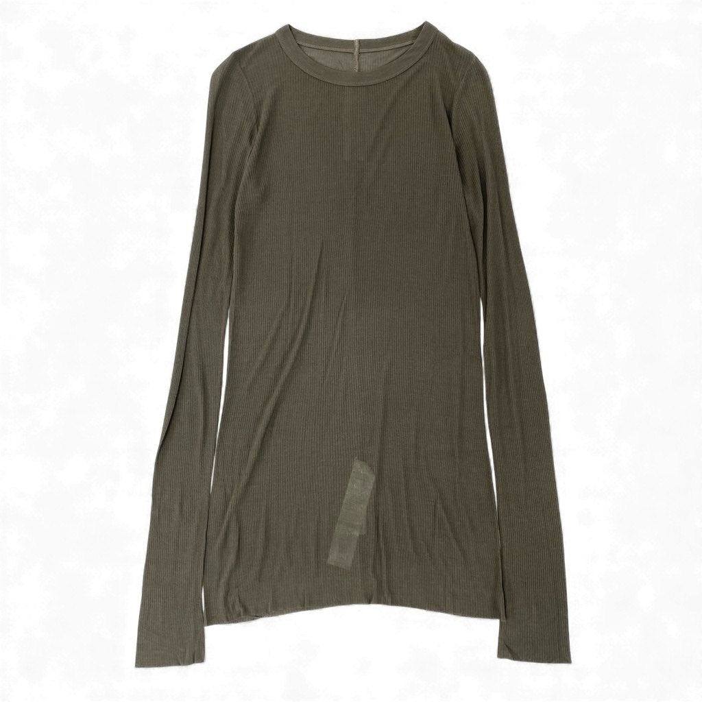 81L15 Rick Owens リックオウエンス FOGACHINE 22SS ロングカットソー RP01B4202 42 グレー リブトップ シルクブレンド Tシャツt18r