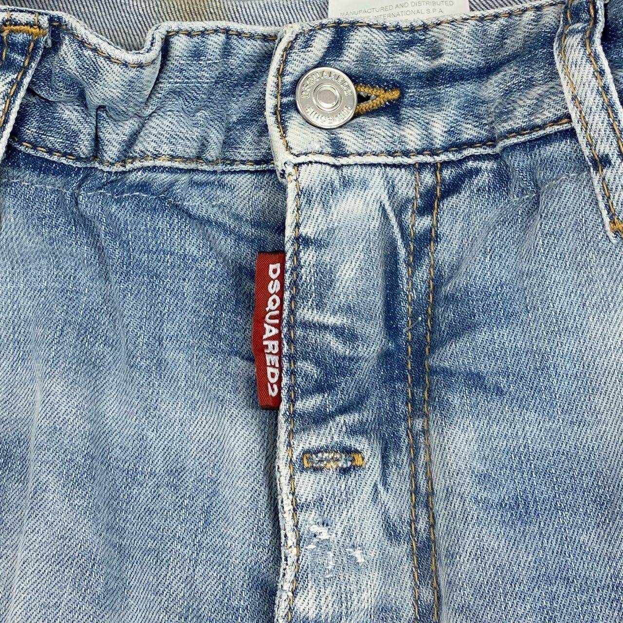 11j6 DSQARED2 ディースクエアード BIG BROTHER JEAN デニムパンツ ジーンズ ペイント加工 イタリア製 ボトムス S74LB0980 48 Mサイズ相当 インディゴブルー コットン メンズo07t