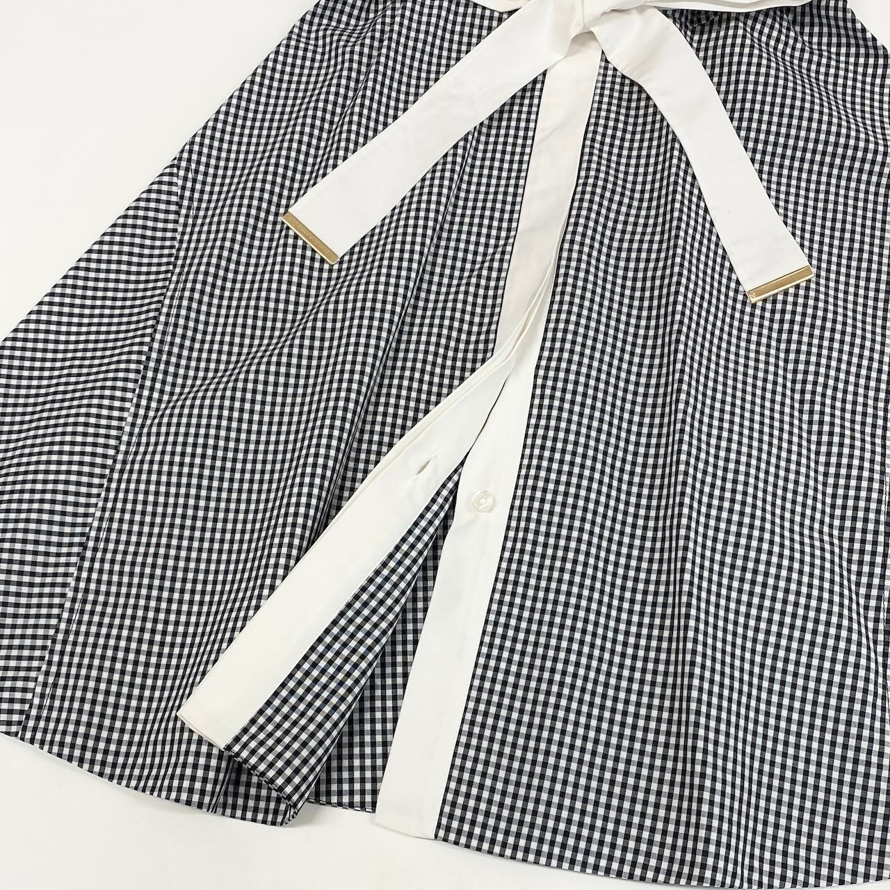 Ic31 《未使用品》 LOUIS VUITTON ルイヴィトン Aライン ギンガムチェックワンピース A line Check Dress サイズ36 ホワイト ブラック タグ付t18r