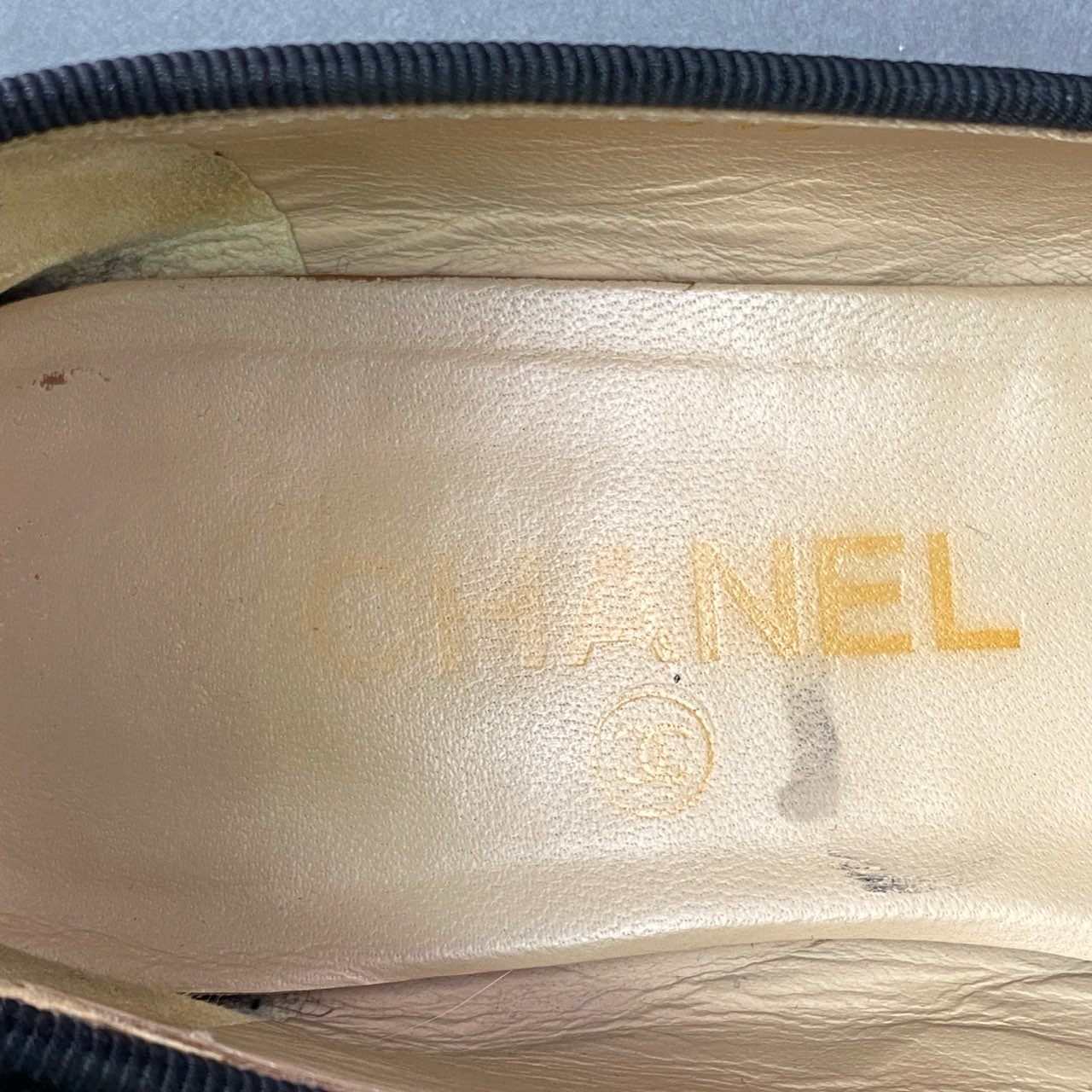 2l4 CHANEL シャネル ココマーク バレエシューズ エナメルパンプス 37 ブラック レザー フラットシューズ イタリア製 靴