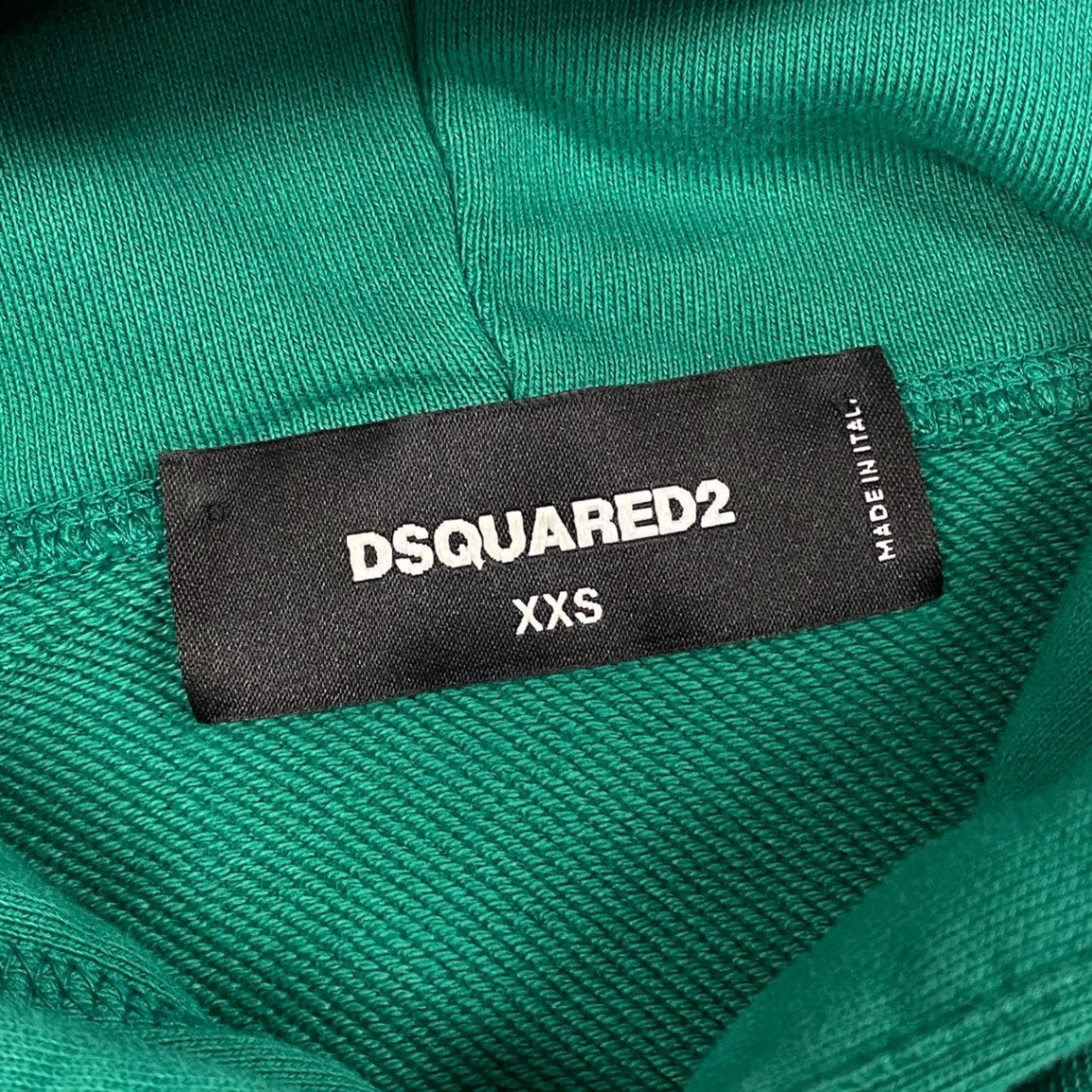 20a26 DSQUARED2 ディースクエアード バックロゴプリント プルオーバー フーディー パーカー スウェット トップス S72GU0361 XXSサイズ グリーン メンズ 男性用o07t