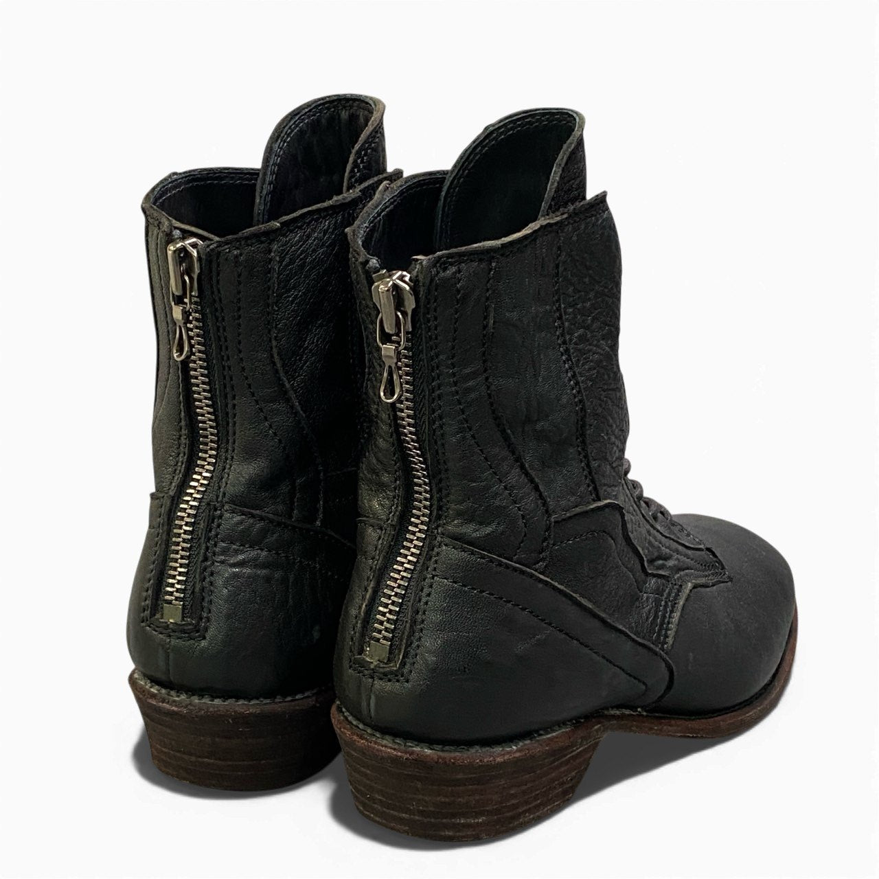 1a22 JULIUS ユリウス Back Zip Leather Boots バックジップレザーブーツ サイズ1 ブラック レザー タグ付属t18r
