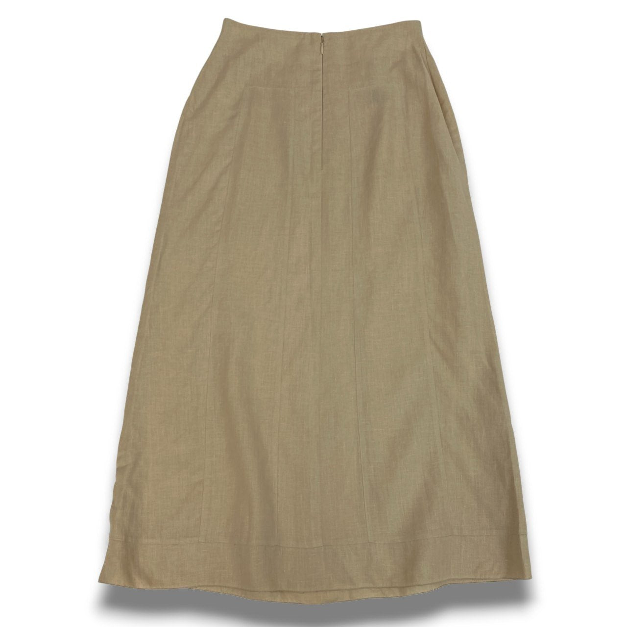 60b22 CHANEL シャネル リネンスカート ロングスカート ロゴプレート レディース 女性服 P13591V07729 サイズ38 ベージュ リネン100％u02t