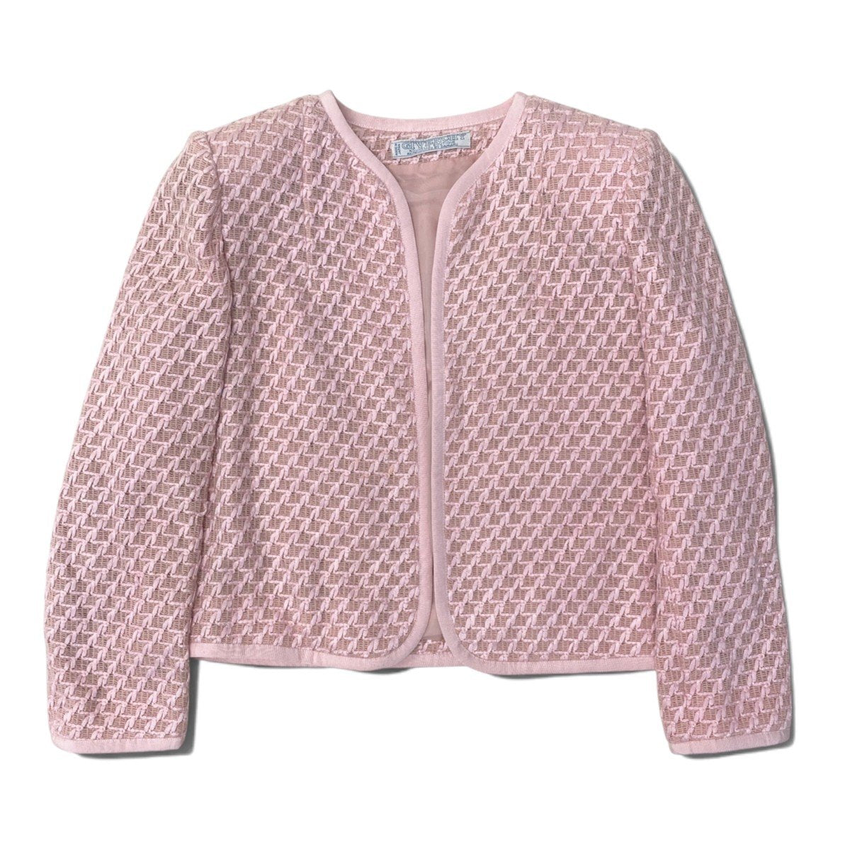 93h3 GIVENCHY ジバンシー ツイードジャケット ノーカラージャケット 日本製 10サイズ ピンク系 レディース 女性用u02t
