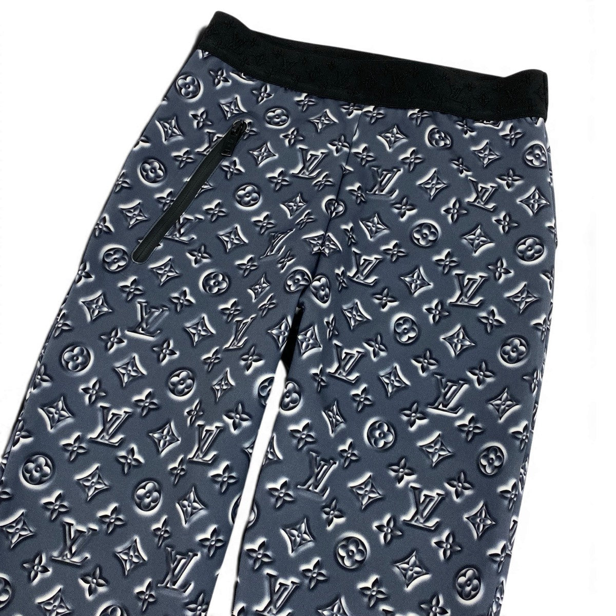 Ig23 【美品】LOUIS VUITON テクニカル モノグラム レギンス パンツ イタリア製 34サイズ グレー系 レディース 女性用ta2