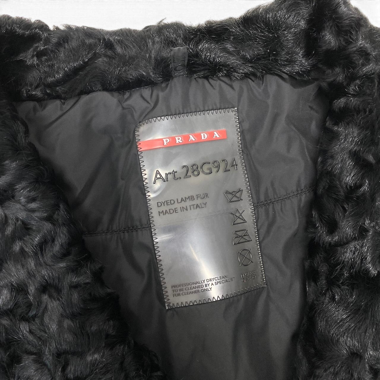 11e29 【美品】PRDA プラダ カルガンラム × ポコノ ファーポンチョ 大判ショール ブラック レディース 女性服k02i