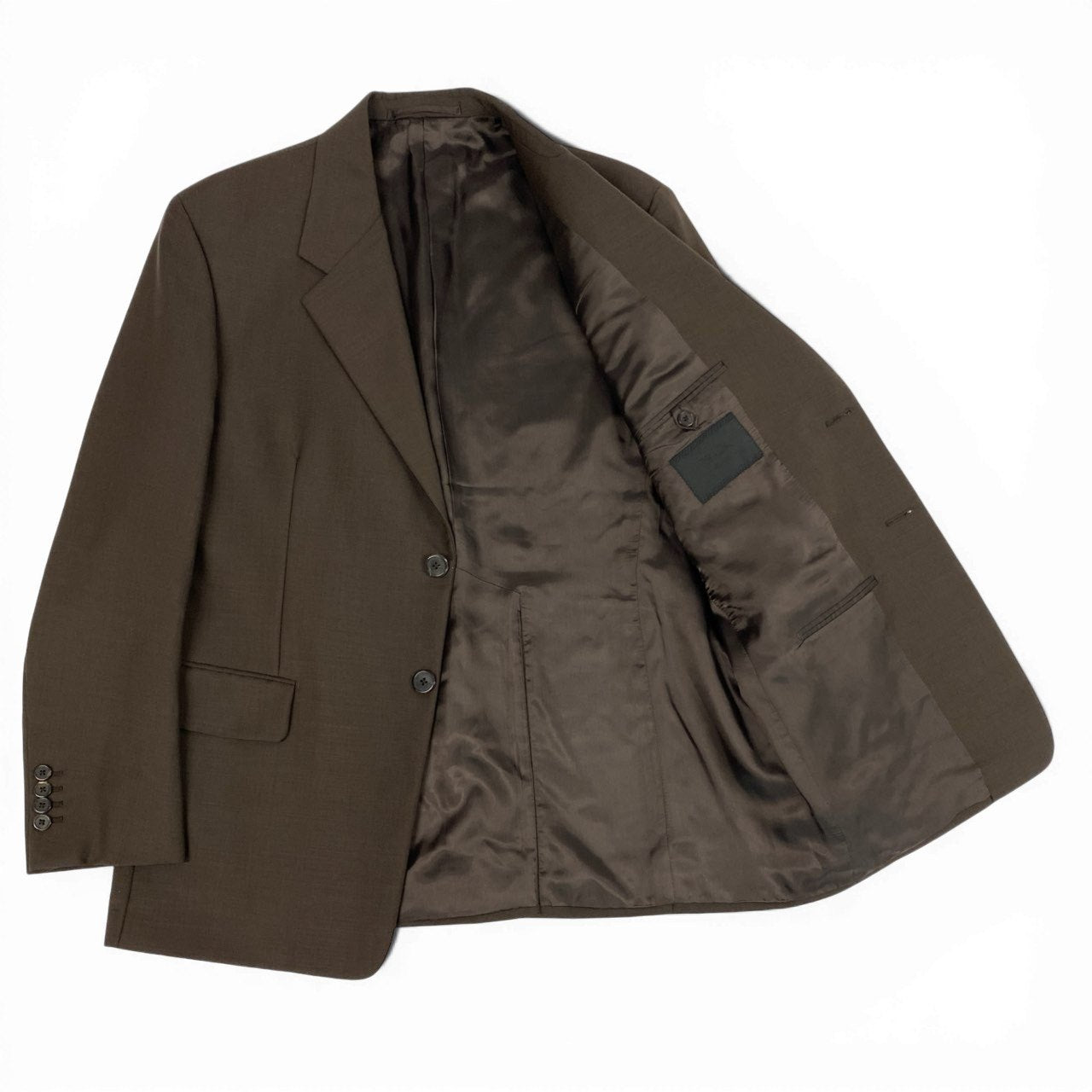 Mc6 PRADA プラダ フロントロゴパッチブレザー テーラードジャケット 2釦 52Rサイズ ブラウン メンズ 男性用o07t