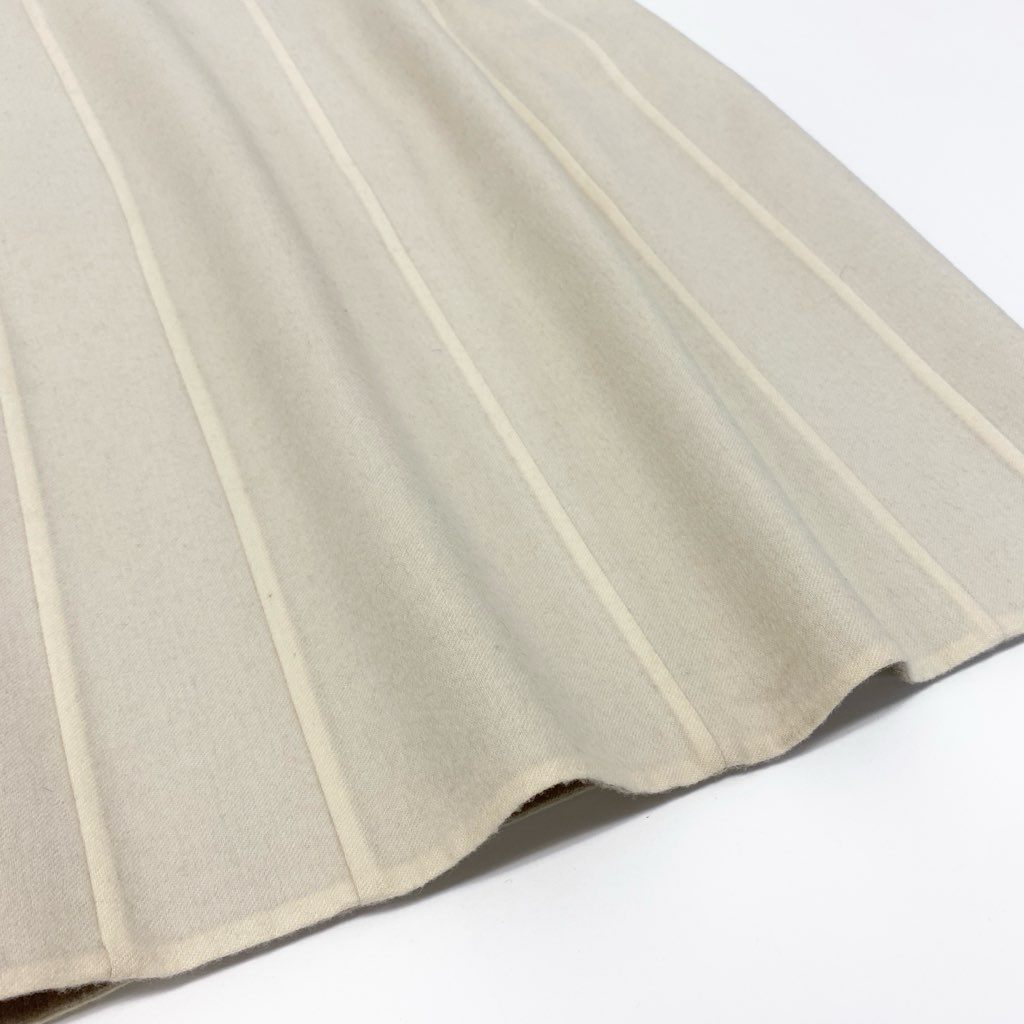 81L15 AKRIS アクリス ノースリーブワンピース バイカラーワンピース ウールワンピース 40サイズ ベージュ アイボリー ウール100％ レディースu02t