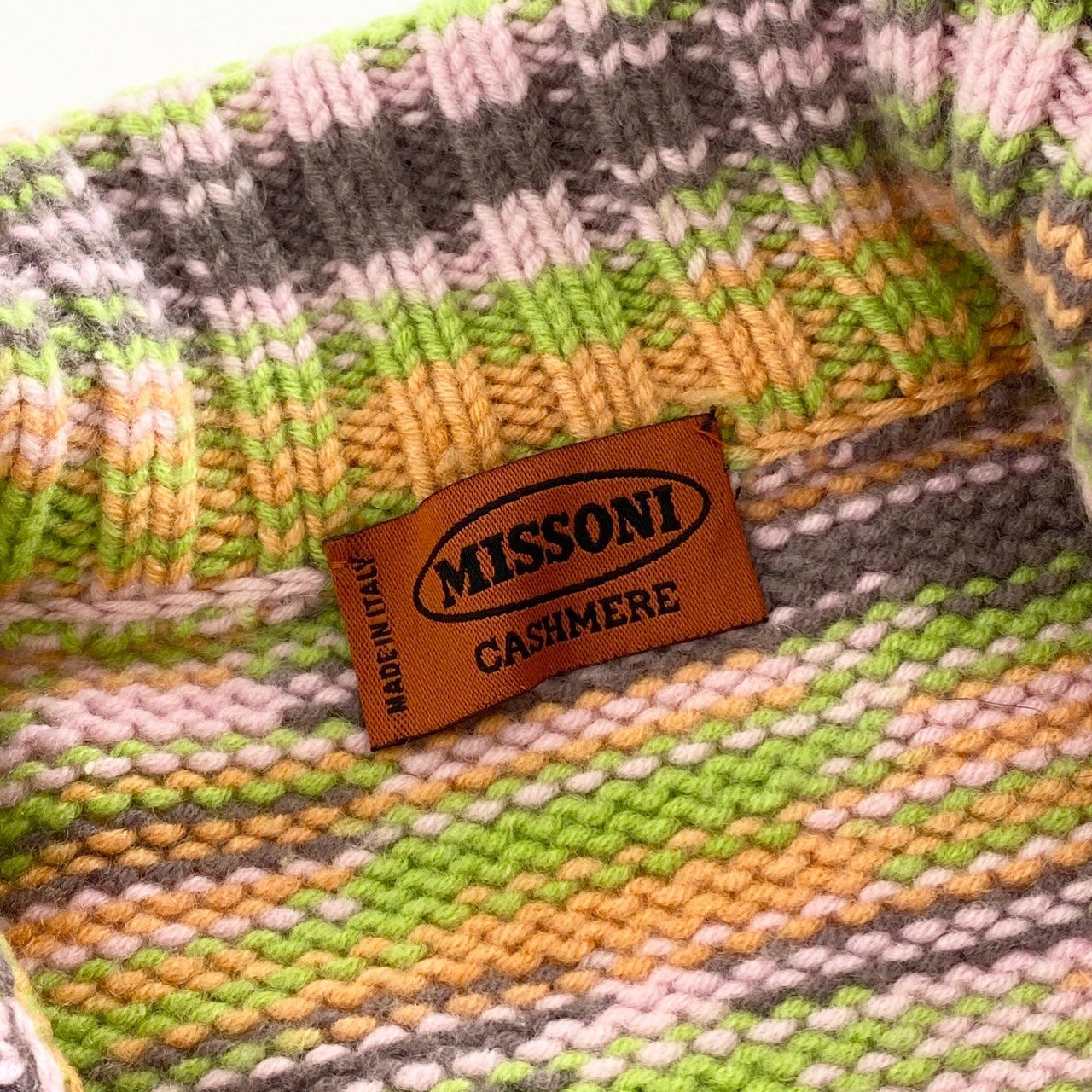 37d22 【美品】 伊製 MISSONI ミッソーニ カシミヤ100％ニット ジャガードニット カシミヤカーディガン 46 マルチカラー レディース 婦人服