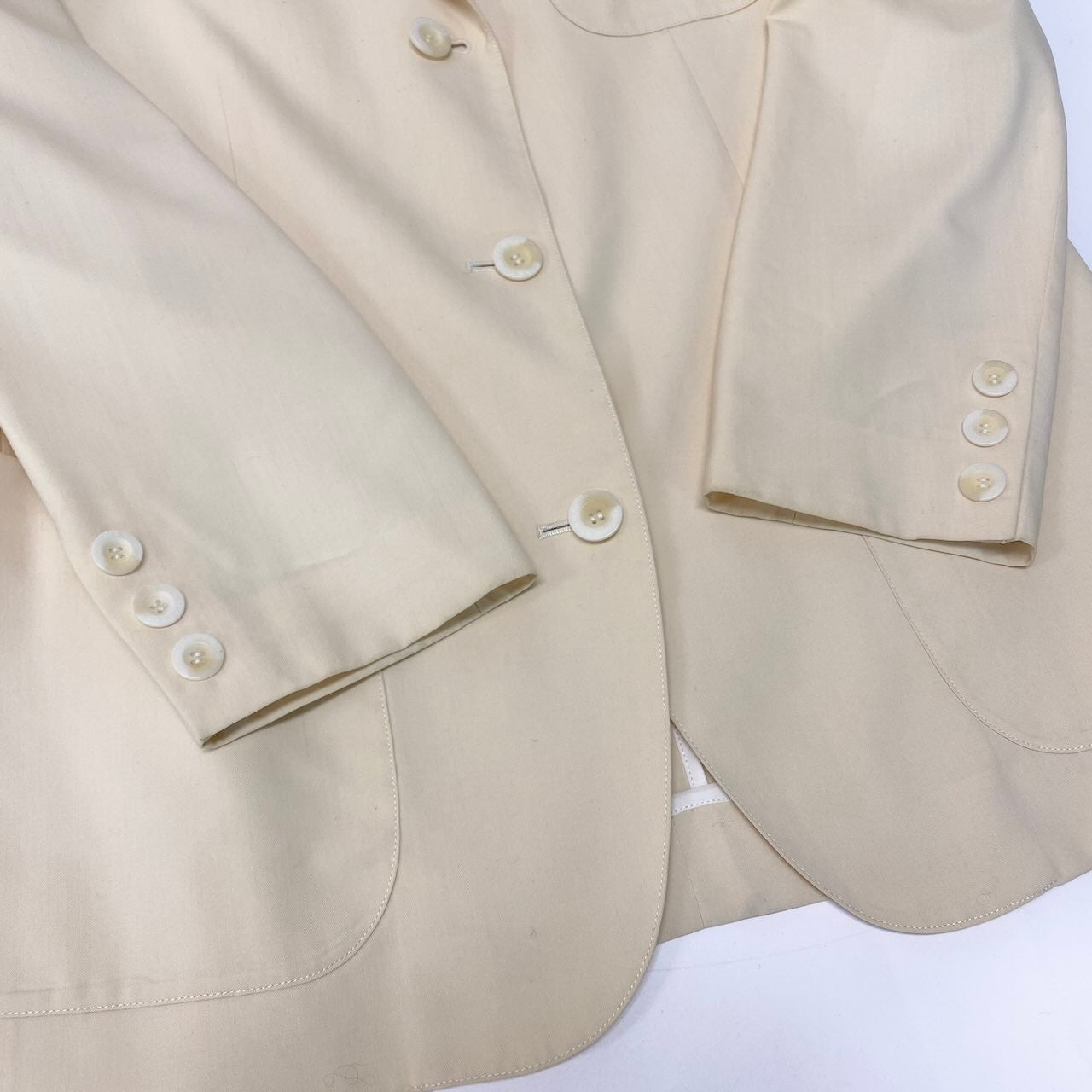 83c27 Christian Dior クリスチャンディオール テーラードジャケット ウールジャケット ブランドロゴ刺繍 Mサイズ イエロー ウール100％ レディース 女性用o07t