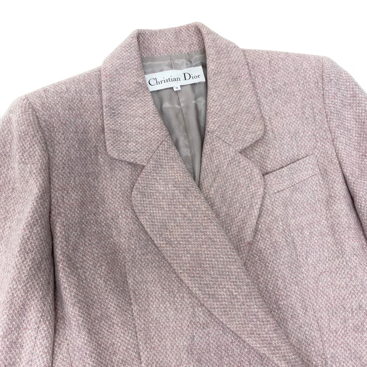 55i16 Christian Dior クリスチャンディオール セットアップ スカートスーツ ダブルブレストジャケット フォーマル サイズ9 ピンク系 ウール100％ レディースo07t
