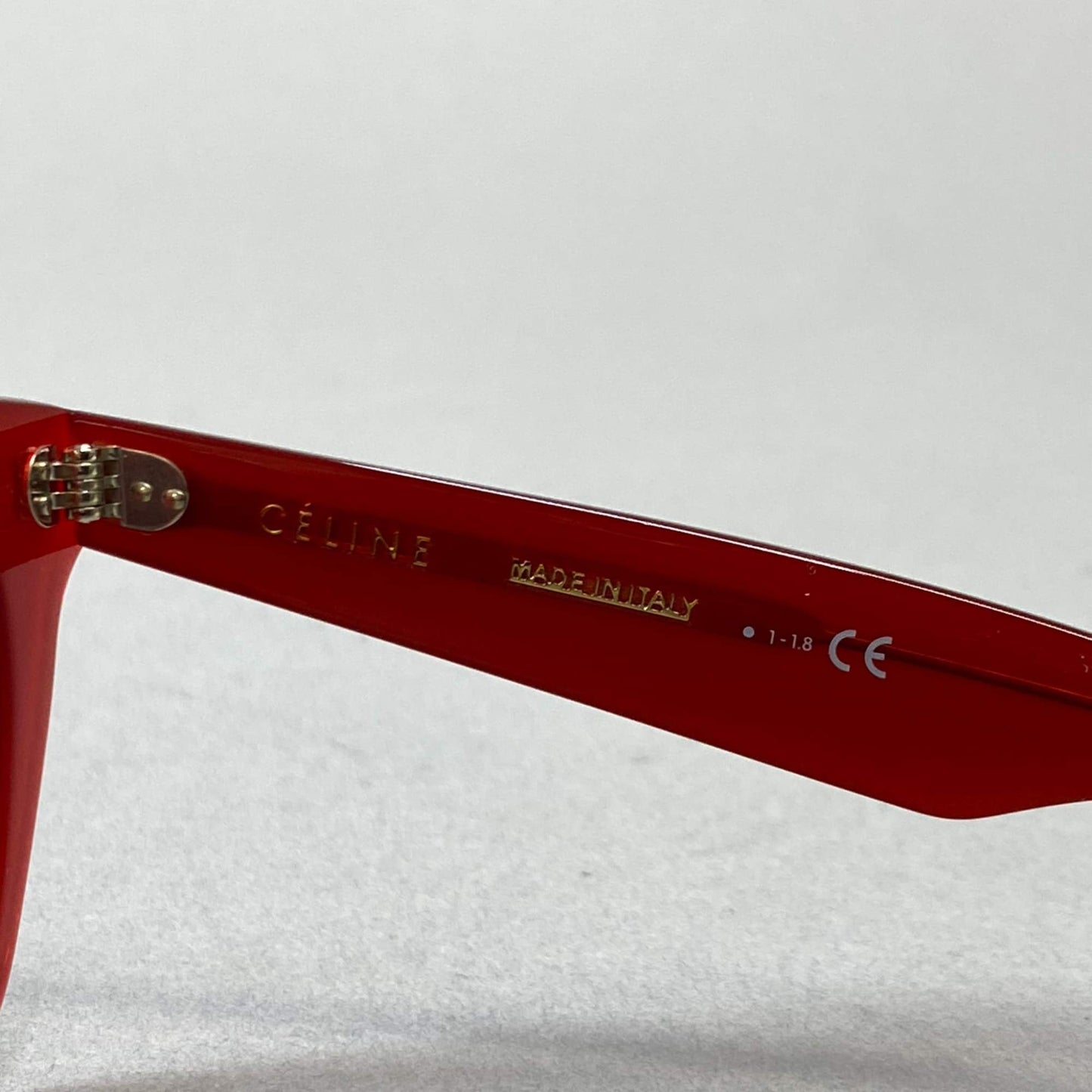 L10 CELINE セリーヌ ウェリントン サングラス 47□20 レッド ブルー アイウェア 眼鏡 メガネ イタリア製t18r