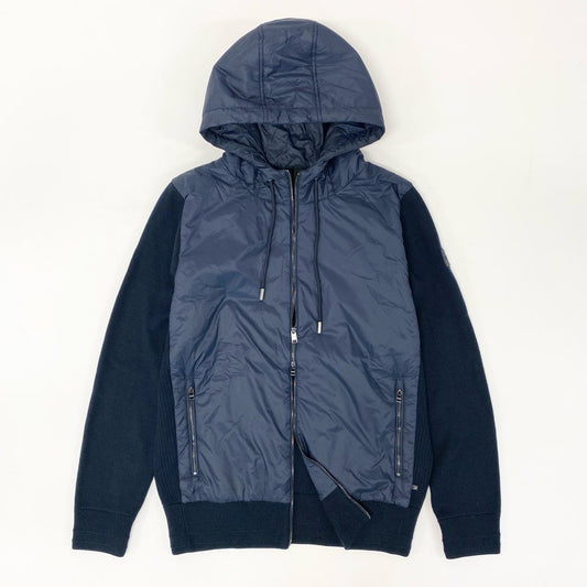 60i29 HUGO BOSS ヒューゴボス PERFPRMANCE ニット切替 中綿ナイロンジャケット 10237227 M ネイビー アウターt18r
