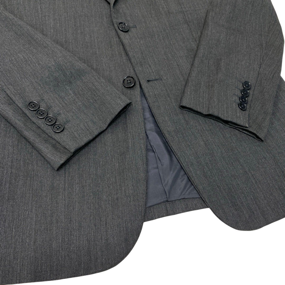 84g15 ARMANI COLLEZIONI アルマーニコレツィオーネ セットアアップ シングルスーツ 2B サイズ48 グレー ウール100％ メンズ 紳士服o07t