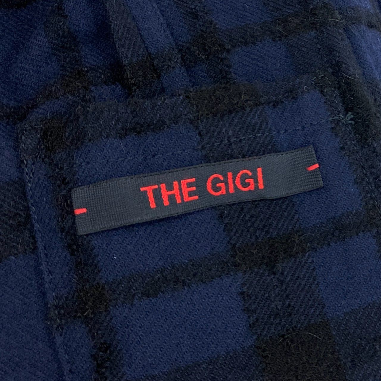 7L5【美品】THE GIGI ザジジ ANGIE MI テーラードジャケット シングルジャケット チェック柄 イタリア製 42サイズ ネイビー ブラック メンズu02t