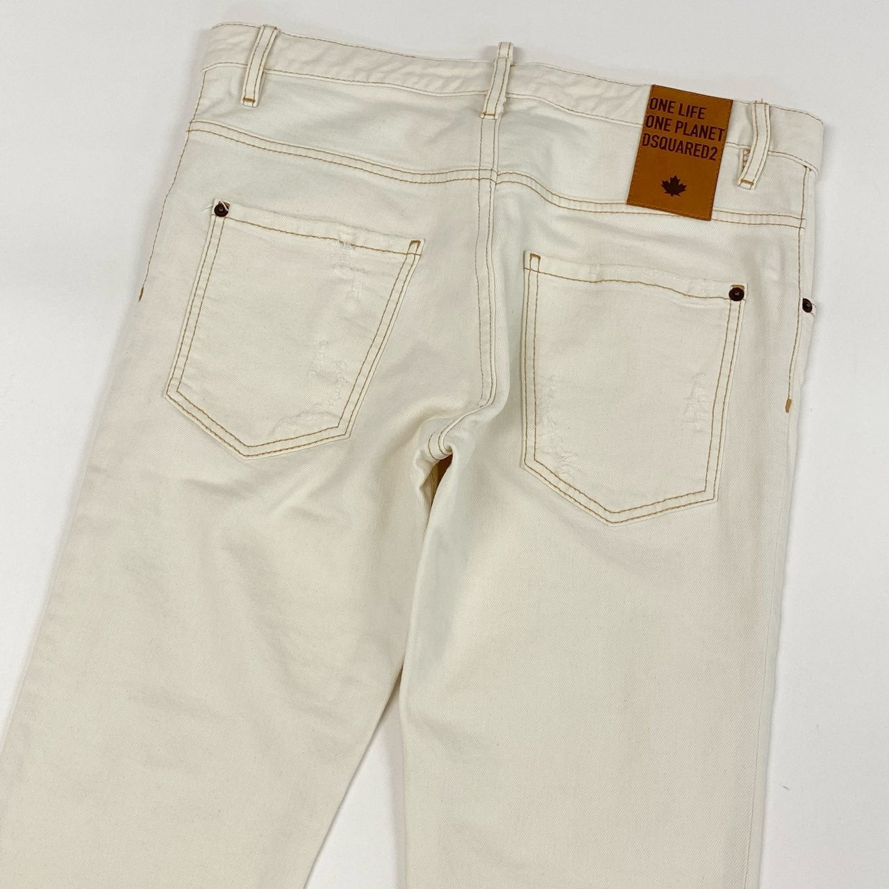 35i9 DSQUARED2 ディースクエアード イタリア製 SKATER JEAN ダメージ加工 デニムパンツ ボトムス  S78LB0061 50 Lサイズ ホワイト コットン メンズk02i