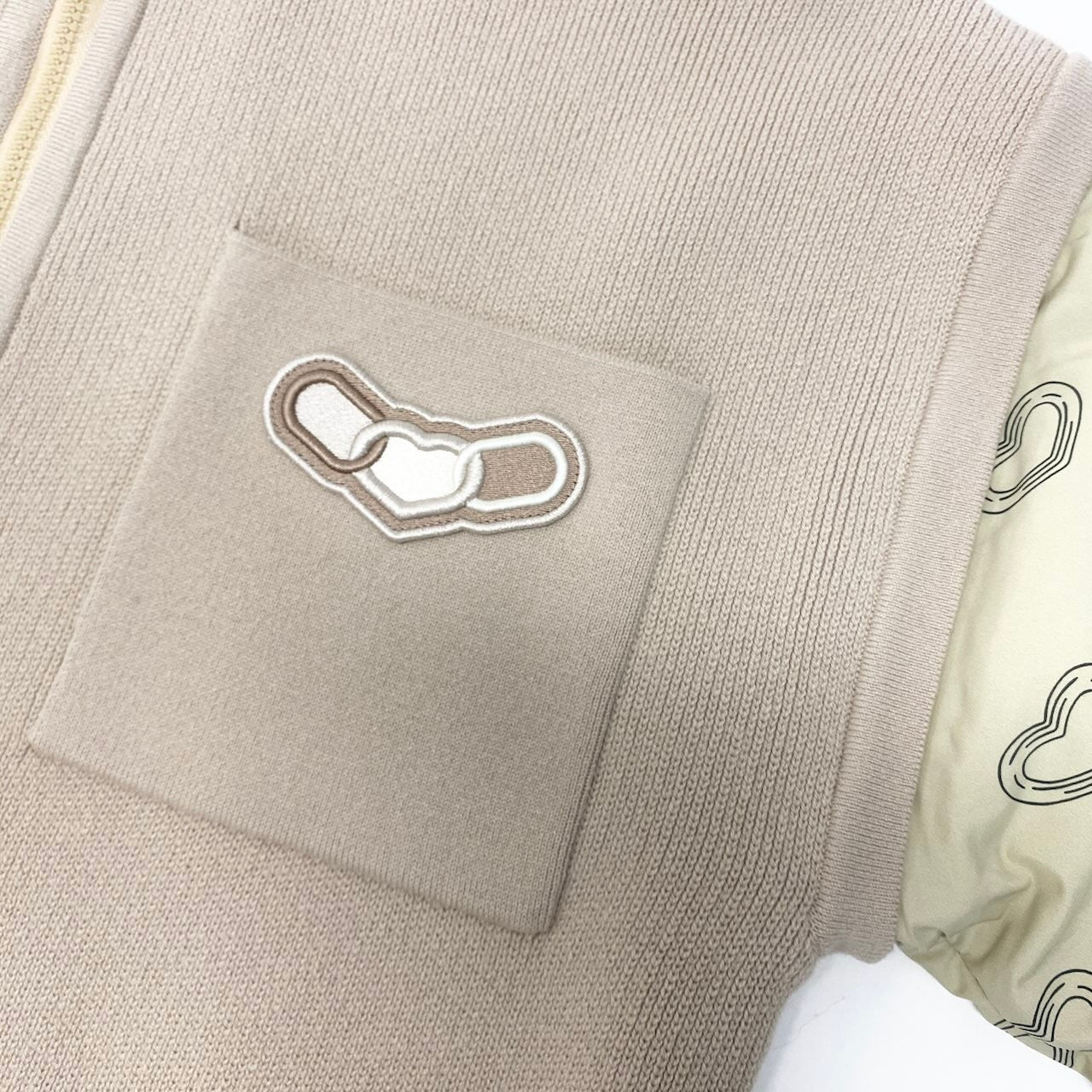 Ed24 HERMES エルメス 24~25AW カレイドスコープ エフェクト ジップジャケット 2way サイズ38 ベージュ レディースk02i