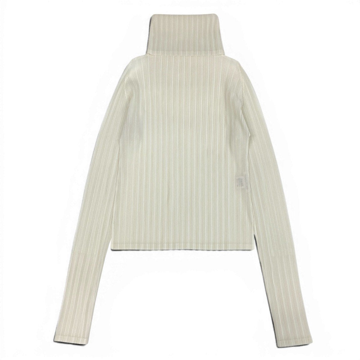 Ae14 PLEATS PLEASE プリーツプリーズ タートルネック 長袖トップス プリーツカットソー PP01-FK315 サイズ3 ホワイト レディース 女性服ta1