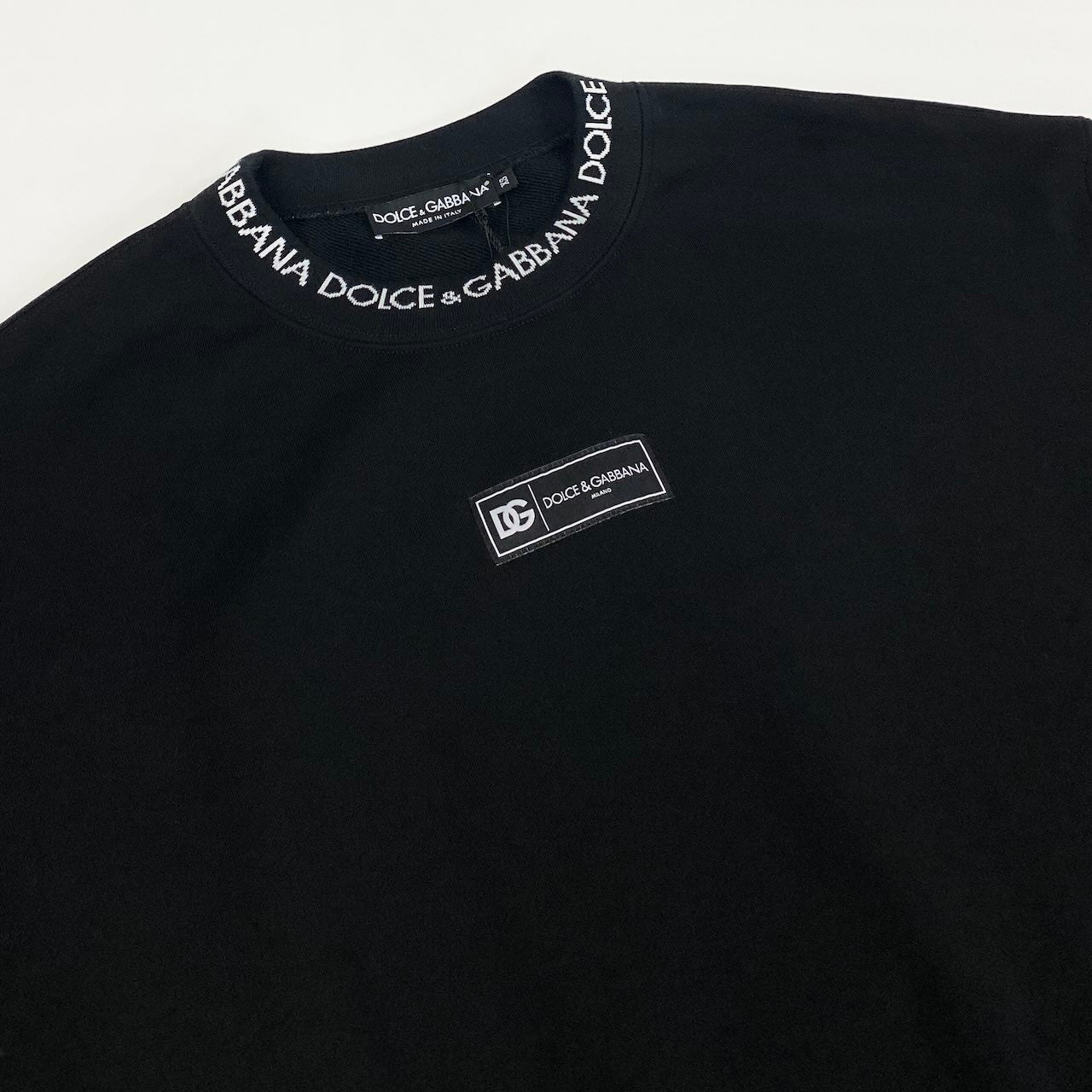 e11 《未使用品》定価16万 DOLCE&GABBANA ドルチェアンドガッバーナ ロゴクルーネック アイコンスウェット Logo Crew Neck Icon Sweat サイズXS ブラック D&G ドルガバ タグ付t18r
