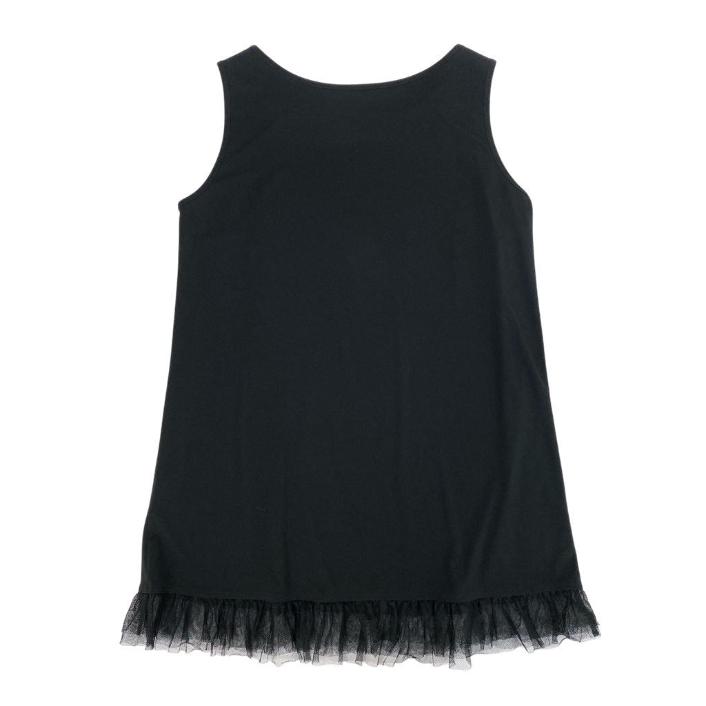 37L22 【美品】TOKUKO 1er VOL トクコプルミエヴォル ノースリーブチュニック チュニックカットソー チュール ストレッチ素材 9サイズ ブラック レディースu02t