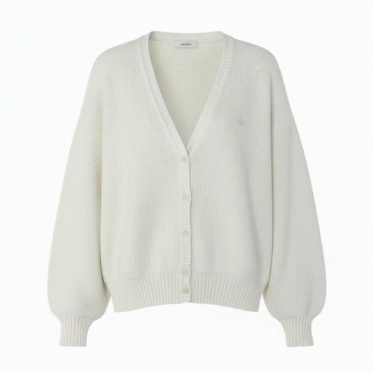 9a27 〇 Christian Dior クリスチャンディオール Vintage CDロゴ エルボーパッチ付 ニットカーディガン 短丈 サイズM ホワイト MA-1風t18r