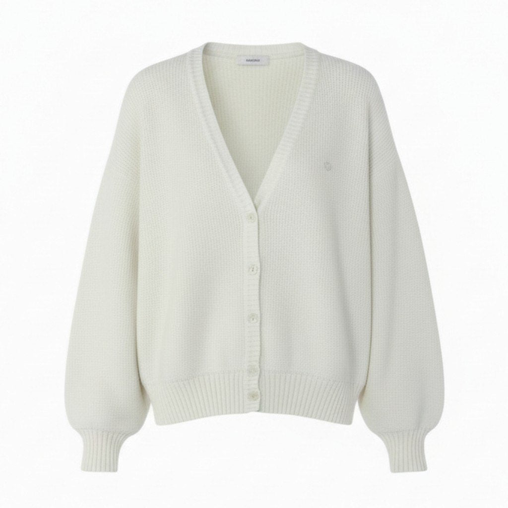 Ia27 Christian Dior クリスチャンディオール Vintage CDロゴ エルボーパッチ付 ニットカーディガン 短丈 サイズM ホワイト MA-1風t18r