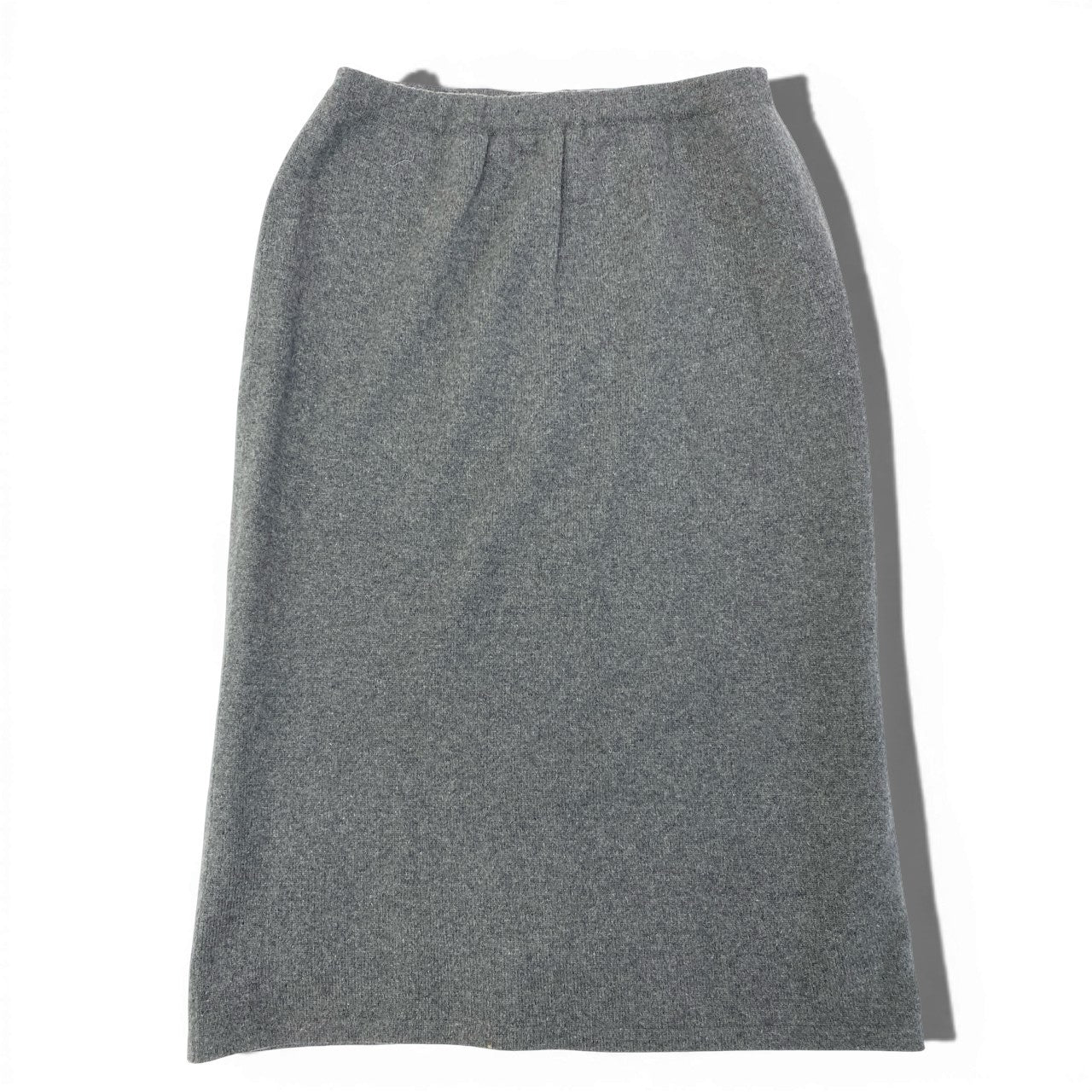 9a19 Ballantyne バランタイン ピュアカシミヤ 100％ ニットスカート サイズF グレー Pure Cashmere Knit Skirtt18r