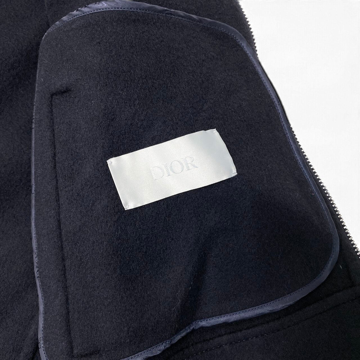 37j16 【未使用】 DIOR HOMME ディオールオム ビーバーファー ウールジャケット 2way ブルゾン 013C406A3840 サイズ46 ネイビー メンズu02t
