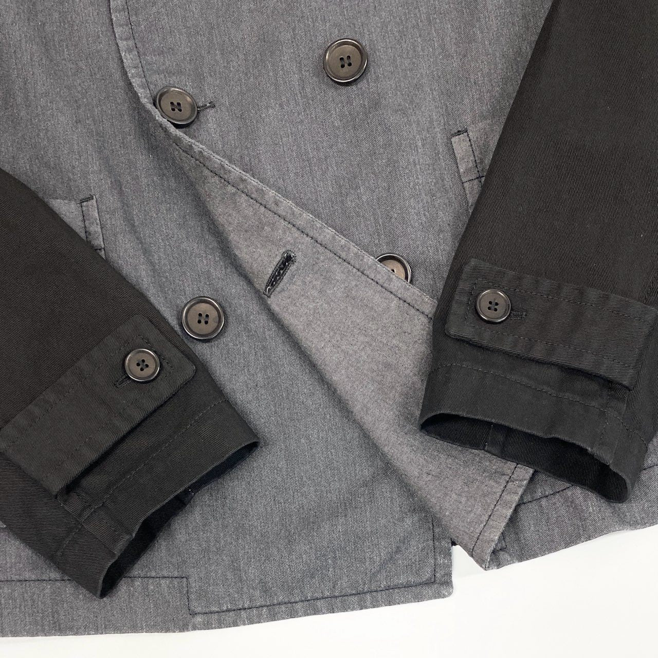 7i25 《美品》COMME des GARCONS SHIRT コムデギャルソン シャツ ダブルブレスト ピーコート 切替ジャケット 異素材 W24163 XSサイズ マルチカラー メンズk02i