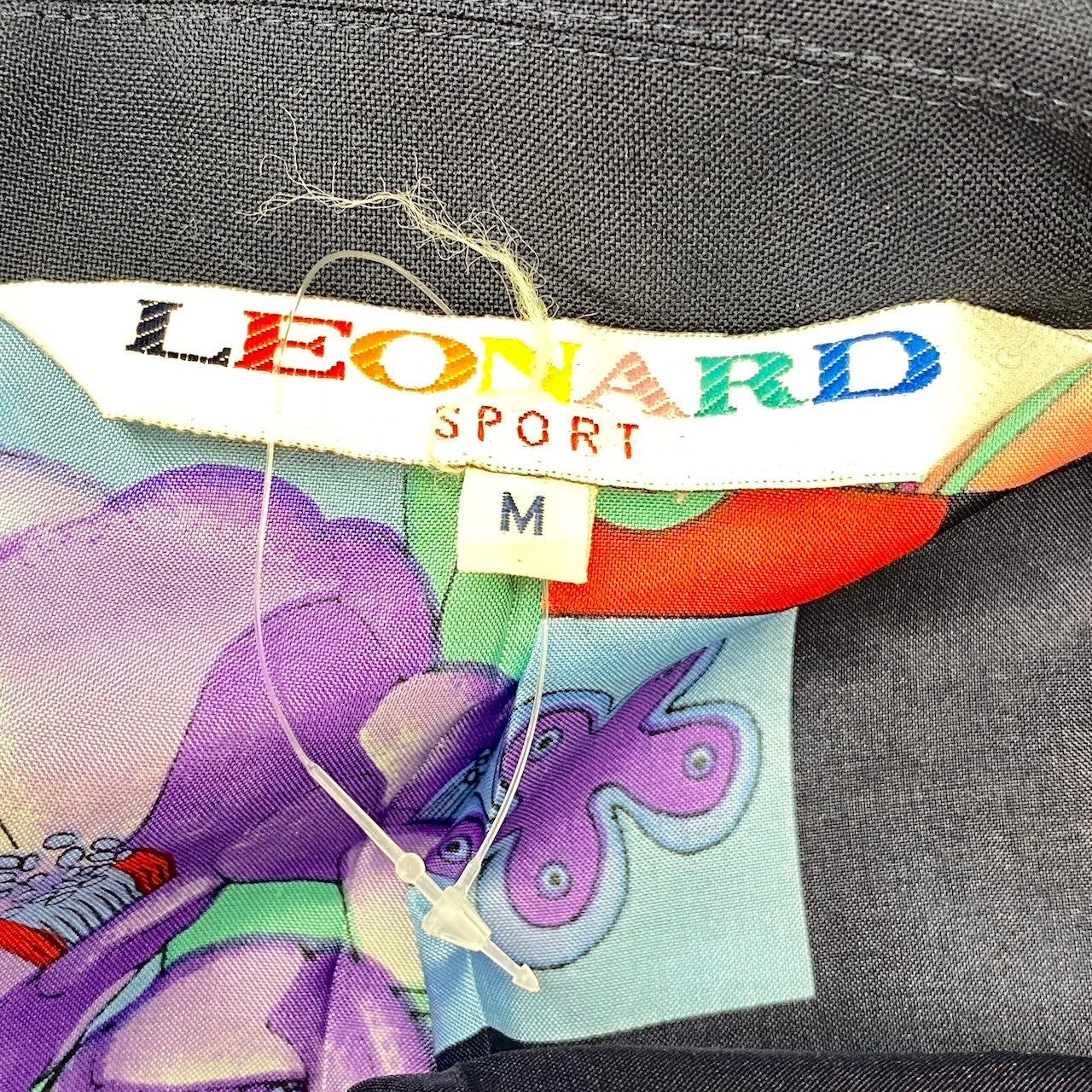 17f18 LEONARD SPORT レオナールスポーツ ダブルブレスト テーラードジャケット ロングジャケット 金ボタン 裏地花柄 サイズM ネイビー レディース 女性用u02t