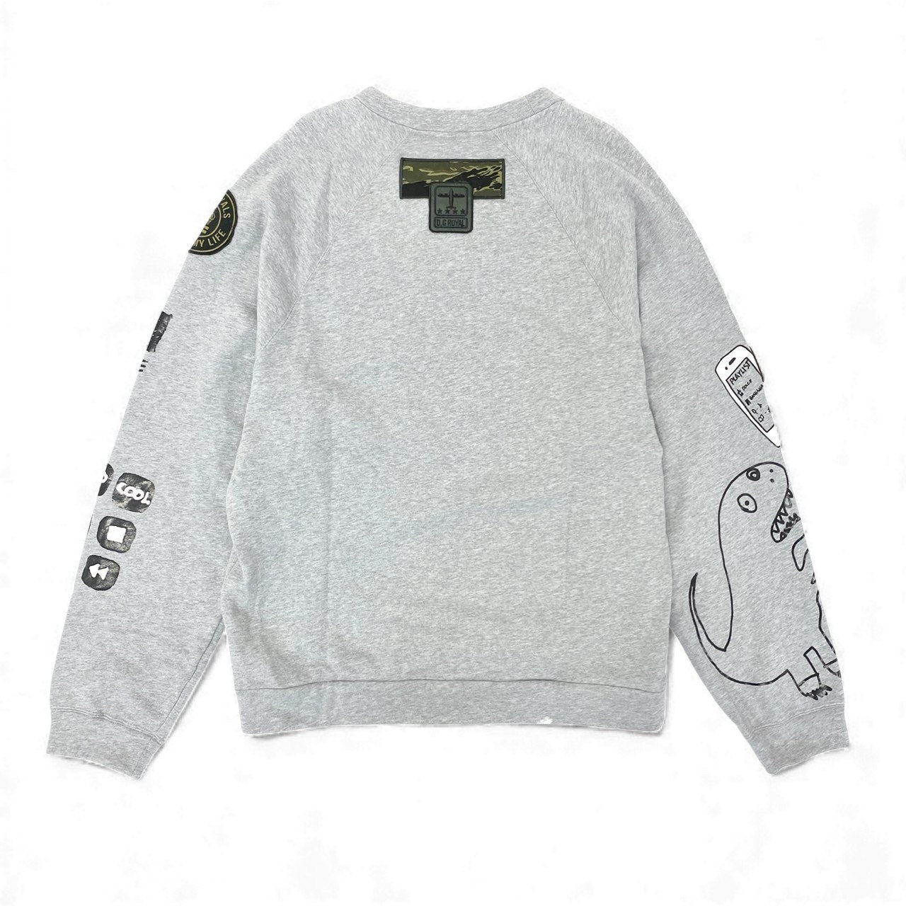 10k11 DOLCE&GABBANA ドルチェ＆ガッバーナ プリント ワッペン オーバーサイズ スウェットトレーナー サイズ44 メンズ トップスk02i