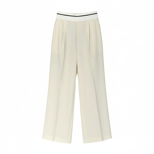 81L15 【美品】ADORE アドーア ウールサキソニーパンツ ワイドパンツ ボトム 日本製 531-3230010 38サイズ アイボリー レディースu02t